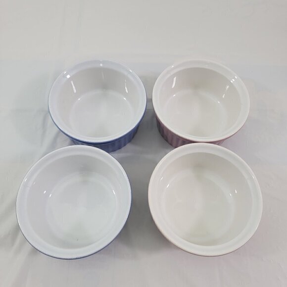 Porcelain Ramekin Dessert Butter Gravy Bowls Set  of 4 - Made in France - Picture 13 of 16